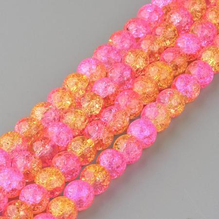 Synthetic Crackle Quartz Beads Strands GLAA-S135-6mm-14-1