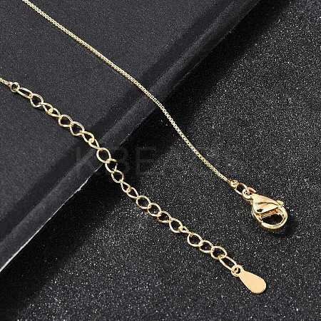 0.6MM Brass Box Chain Necklaces NJEW-G341-01G-1