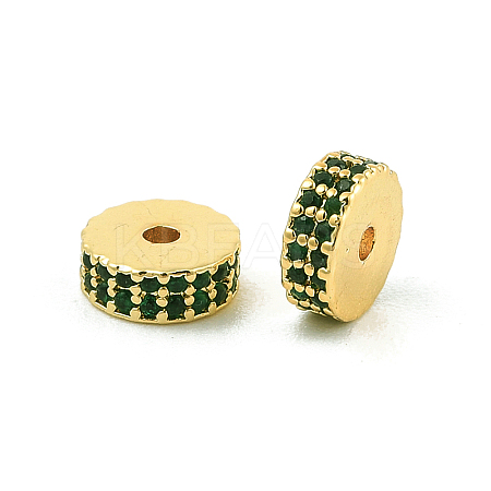 Rack Plating Brass Micro Pave Cubic Zirconia Beads KK-F879-14G-10-1