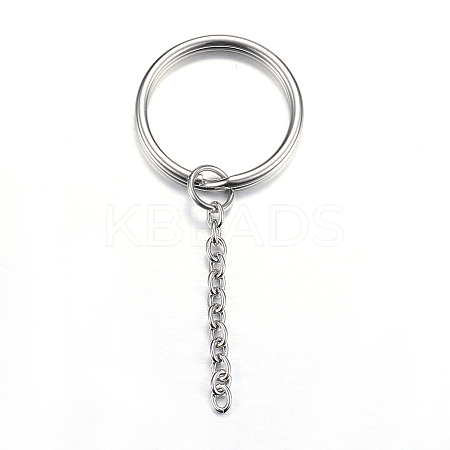 Tarnish Resistant 304 Stainless Steel Split Key Rings LS-STAS-G085-06-1