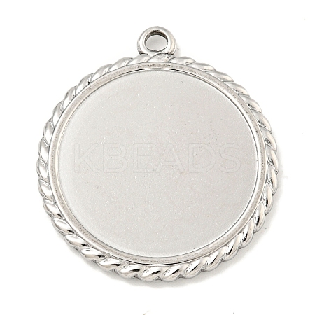Non-Tarnish 304 Stainless Steel Pendants Cabochon Settings STAS-A099-04P-1