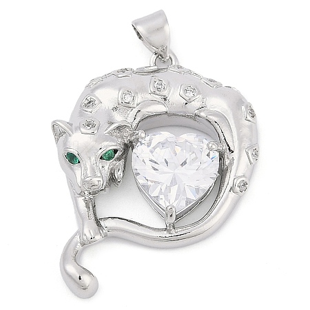 Brass Micro Pave Cubic Zirconia Pendants KK-M307-07P-1