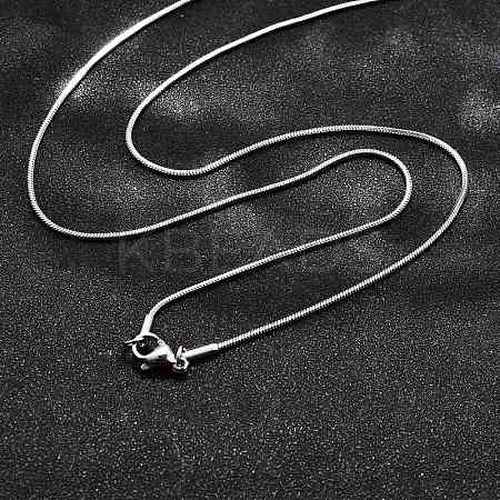 Non-Tarnish 304 Stainless Steel Square Snake Chain Necklaces NJEW-L173-005-P-1