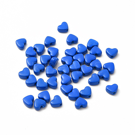 Heart Spray Painted Alloy Beads FIND-G053-01K-1