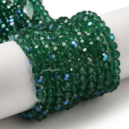 Electroplate Transparent Glass Beads Strands EGLA-A035-T4mm-L18-1