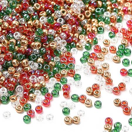 4 Colors 11/0 Christmas MIYUKI Round Rocailles Seed Beads SEED-X0058-18-1