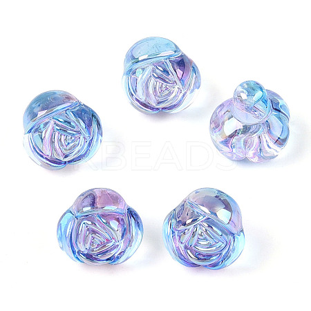 Electroplate Transparent Acrylic Beads PACR-CJC0008-08E-1