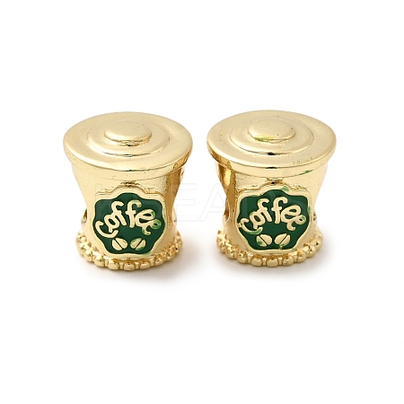Brass Micro Pave Cubic Zirconia European Beads KK-H519-01G-1