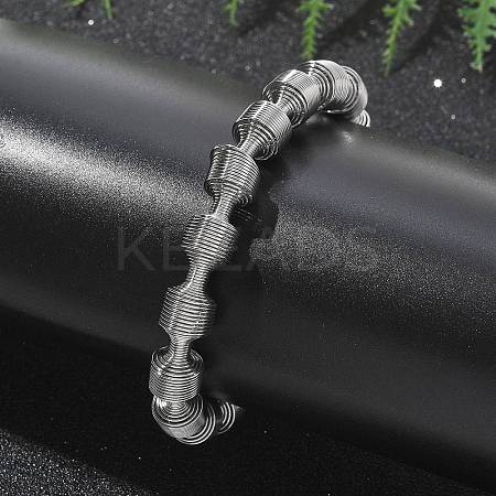 304 Stainless Steel Stretch Bangles for Women LS-BJEW-P315-02H-P-1