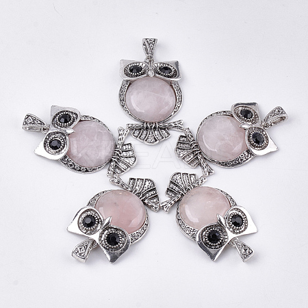 Natural Rose Quartz Big Pendants G-S353-01F-1