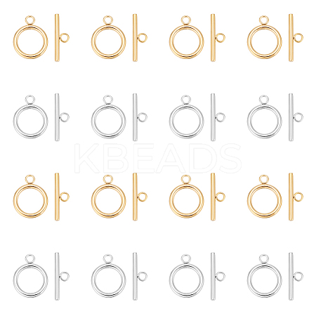 Unicraftale 20 Sets 2 Colors 304 Stainless Steel Toggle Clasps STAS-UN0043-43-1