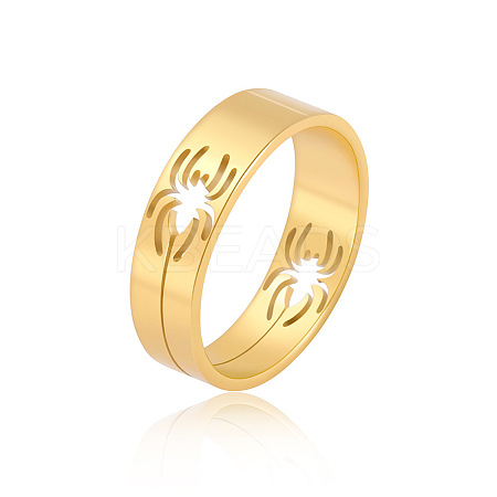 Hollow Out Spider 201 Stainless Steel Finger Rings FS-WG97E57-10-1