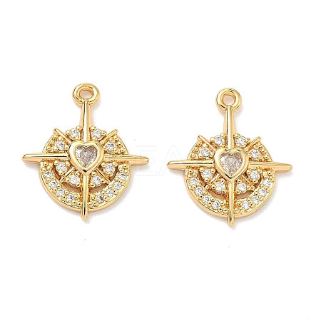 Brass Micro Pave Cubic Zirconia Pendants KK-A281-24G-01-1
