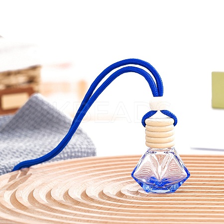 8ML Polygon Glass Perfume Bottles Air Freshener Diffuser Bottle Hanging Ornamen LS-PW-WGF8FD9-05-1