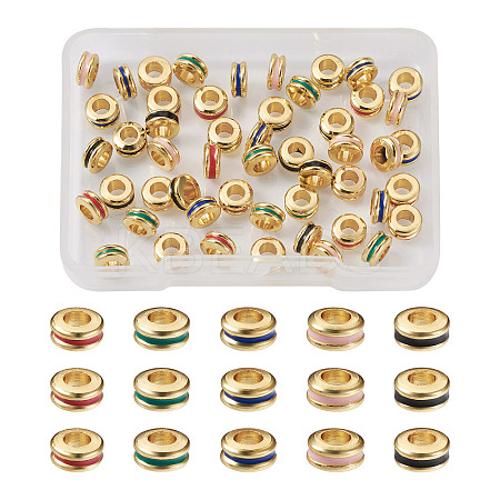 50Pcs 5 Colors Brass Rack Plating KK-KS0001-21-RS-1