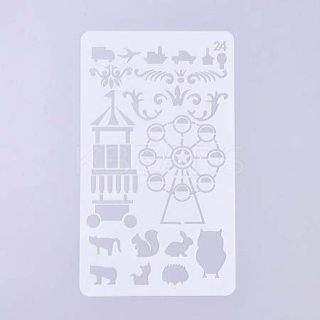 Plastic Reusable Drawing Painting Stencils Templates DIY-G027-G24-1