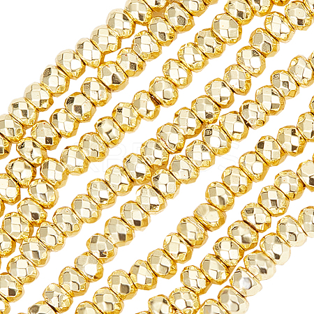 2 Strands Electroplate Non-magnetic Synthetic Hematite Beads Strands G-BBC0001-28-1