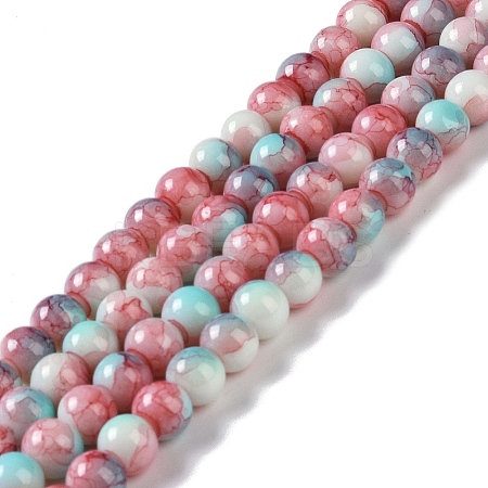 Baking Paint Glass Bead Strands GLAA-H031-01B-01-1