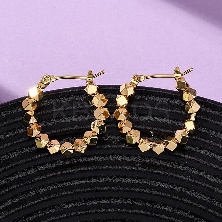 Brass Polygon Hoop Earrings EJEW-A143-08G-1