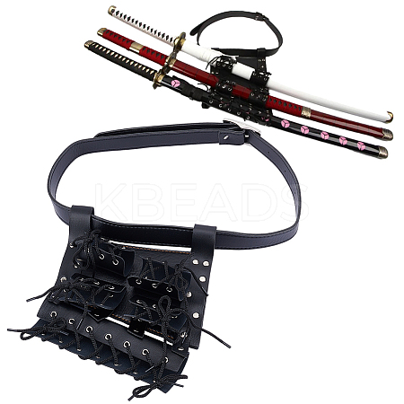 PU Leather with Alloy Waist Fencing Sheath AJEW-WH0248-519B-1