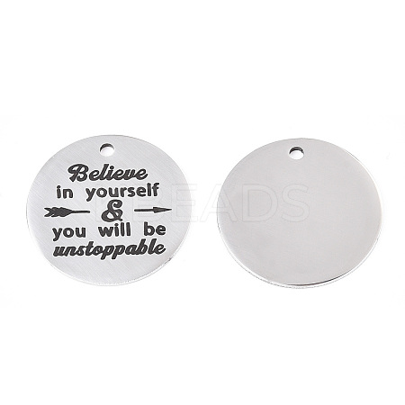 Non-Tarnish 201 Stainless Steel Pendants STAS-T064-38P-9-1