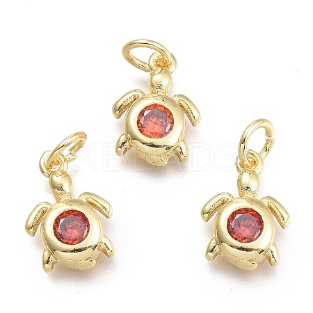 Brass Micro Pave Cubic Zirconia Pendants KK-P187-12A-G-1