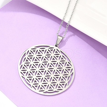 Non-Tarnish 201 Stainless Steel Pendant Necklaces NJEW-S105-JN624-45-1-1