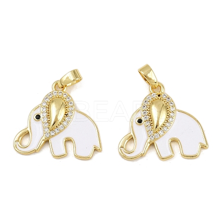 Brass Micro Pave Cubic Zirconia Pendants KK-F908-08G-03-1