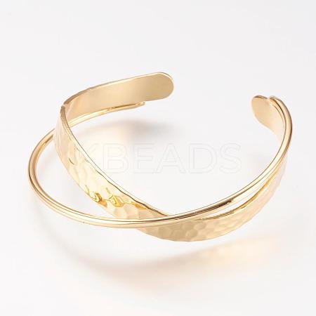 Brass Cuff Bangle BJEW-P168-B05-1