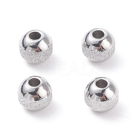 Non-Tarnish Textured 304 Stainless Steel Beads LS-STAS-P306-01D-P-1