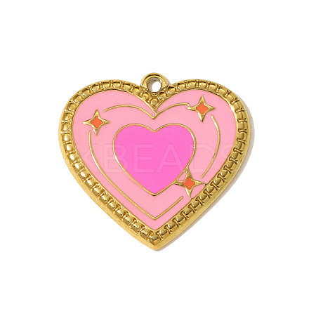 304 Stainless Steel Enamel Pendants STAS-OY010-20G-1