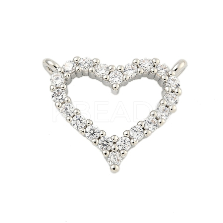 Rack Plating Brass Micro Pave Clear Cubic Zirconia Charms KK-U021-03P-1