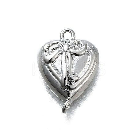 Brass Bowknot Heart Links KK-K400-49P-02-1