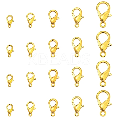 100Pcs 5 Styles Zinc Alloy Lobster Claw Clasps FIND-YW0006-16-1