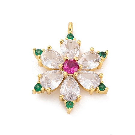 Rack Plating Brass with Cubic Zirconia Pendants KK-Q010-11G-1