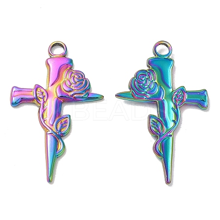 Ion Plating(IP) 304 Stainless Steel Pendants STAS-L020-028RC-1