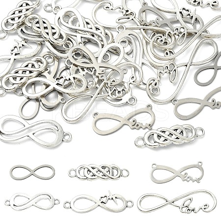 30Pcs 6 Styles 201 Stainless Steel & Alloy Connector Charms STAS-YW0003-10-1