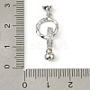 Brass Micro Pave Clear Cubic Zirconia Fold Over Clasps LS-KK-C107-08P-3
