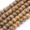 Natural Wenge Wood Beads Strands WOOD-P011-05-4mm-1