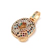 Brass Micro Pave Cubic Zirconia Pendants KK-C076-29Q-G02-2