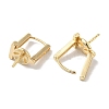 Brass Micro Pave Clear Cubic Zirconia Stud Earring Findings KK-U013-06G-2