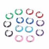 Two Tone 304 Stainless Steel Chunky Huggie Hoop Earrings with Enamel for Women EJEW-C043-11-P-1