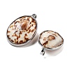 Electroplate Natural Shell Pendants KK-F882-03P-2
