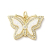 Brass Micro Pave Clear Cubic Zirconia Pendants KK-C045-03A-G-1