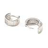 Brass with Cubic Zirconia Thick Hoop Earrings EJEW-D078-27P-2