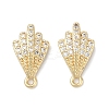 Brass Micro Pave Cubic Zirconia Stud Earring Findings KK-Z094-13G-1