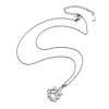 Flower Resin & Micro Pave Cubic Zirconia Pendant Necklaces LS-NJEW-D288-02P-2