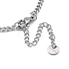 304 Stainless Steel Micro Pave Clear Cubic Zirconia Ring Pendant Twisted Chain Lariat Necklaces NJEW-P318-01P-4