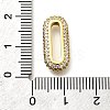 Brass Micro Pave Clear Cubic Zirconia Oval Linking Rings KK-Z093-43G-3