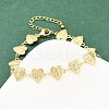 Virgin Mary Theme Brass Micro Pave Clear Cubic Zirconia Link Chain Bracelets for Women BJEW-A090-08C-G-1